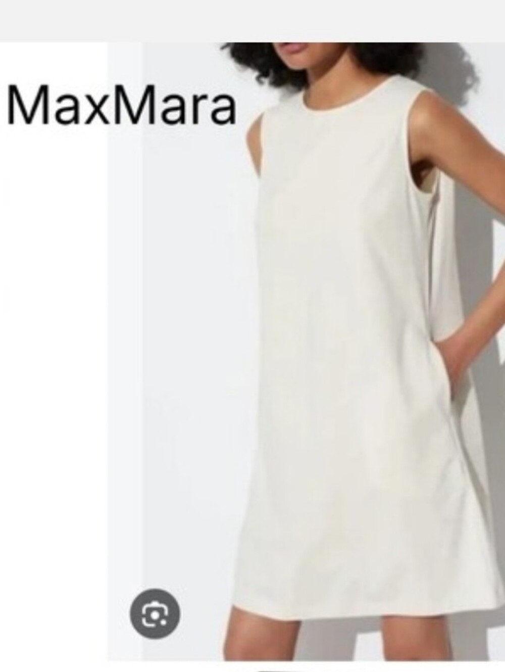 MaxMara Sleeveless Ivory Dress (Viscose+silk) Sz 8 Us